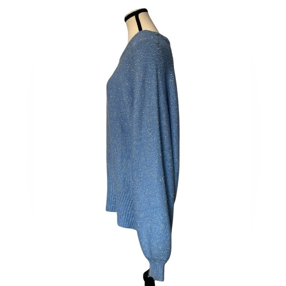Lauren Conrad Women’s size XXL oversized pullover sweater blue with sparkle new - Picture 3 of 11